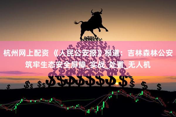 杭州网上配资 《人民公安报》报道：吉林森林公安筑牢生态安全屏障_实战_处置_无人机